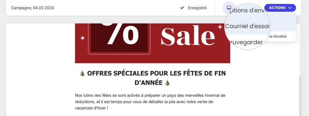 Option Tester le e-mail dans le Marketing par e-mail SiteGround