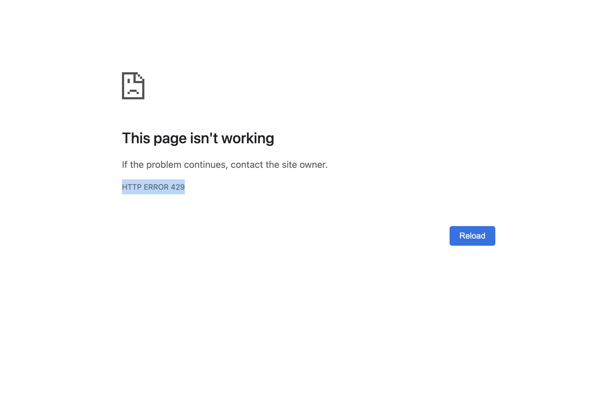 HTTP 429 Error on Google Chrome