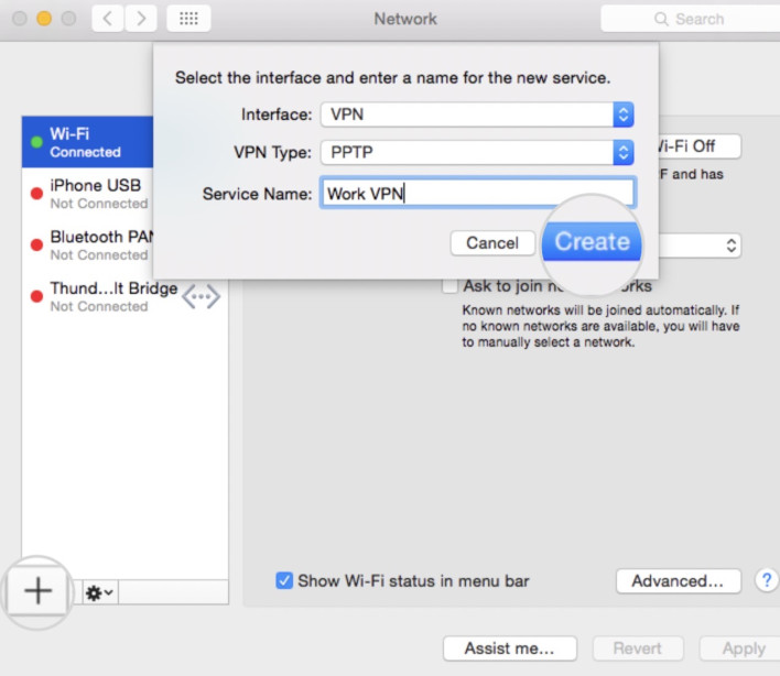 Screenshot of the Mac OS VPN settings