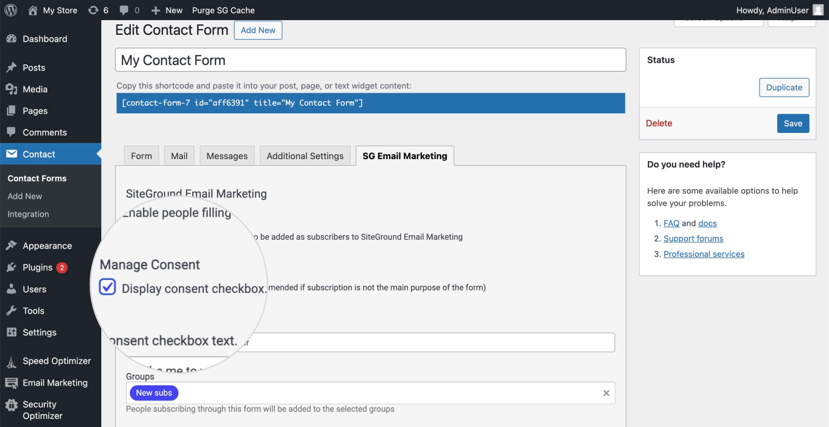 How to add a consent checkbox for Email Marketing subscription