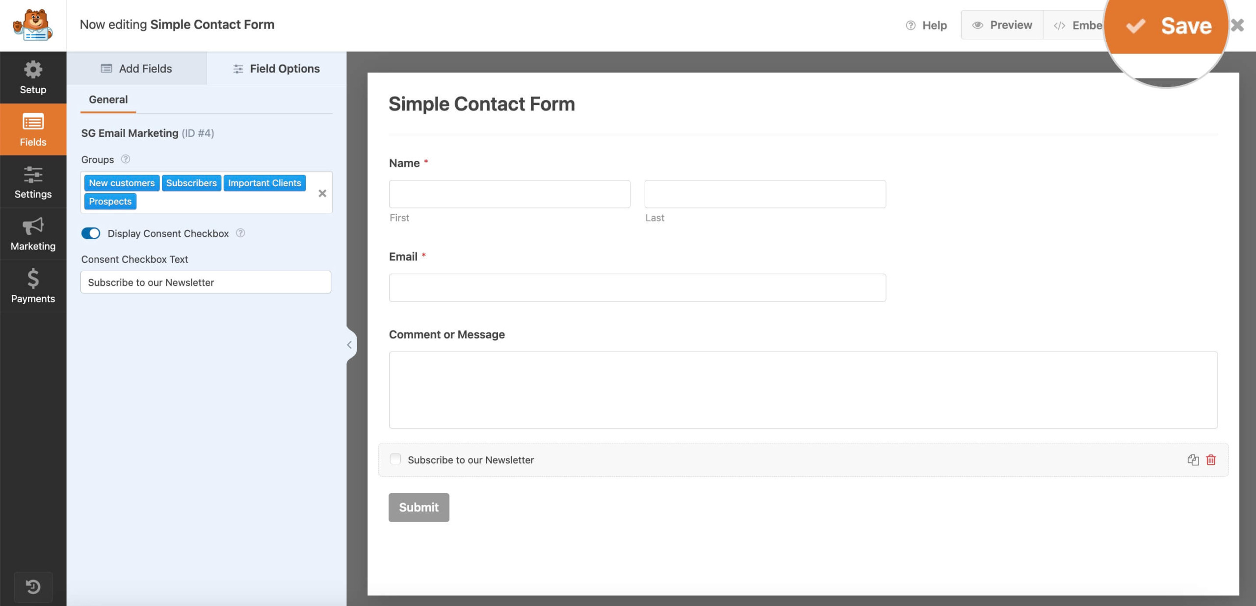 Save Button in WPForms to Confirm and Preserve All Adjustments Made to the Form