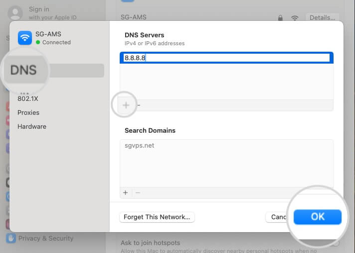 Changing the DNS servers on Mac