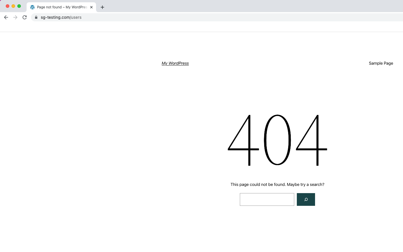 HTTP Error 404 "Not Found" Page in Browser