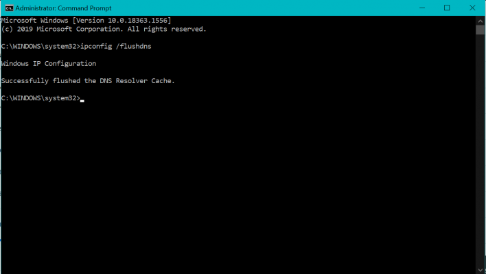 Clear DNS cache from Cmd in Windows