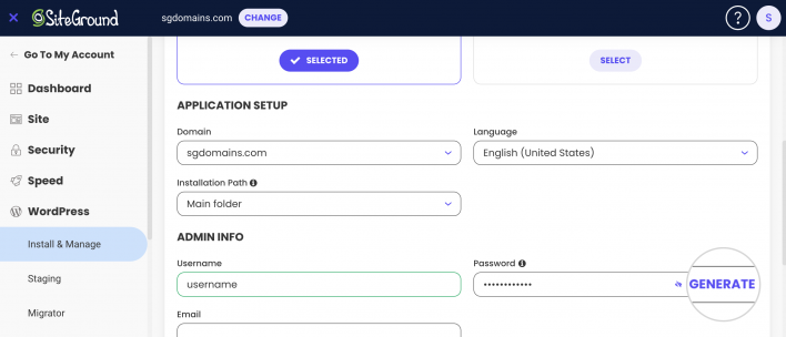 Generate strong password for WordPress Admin Login