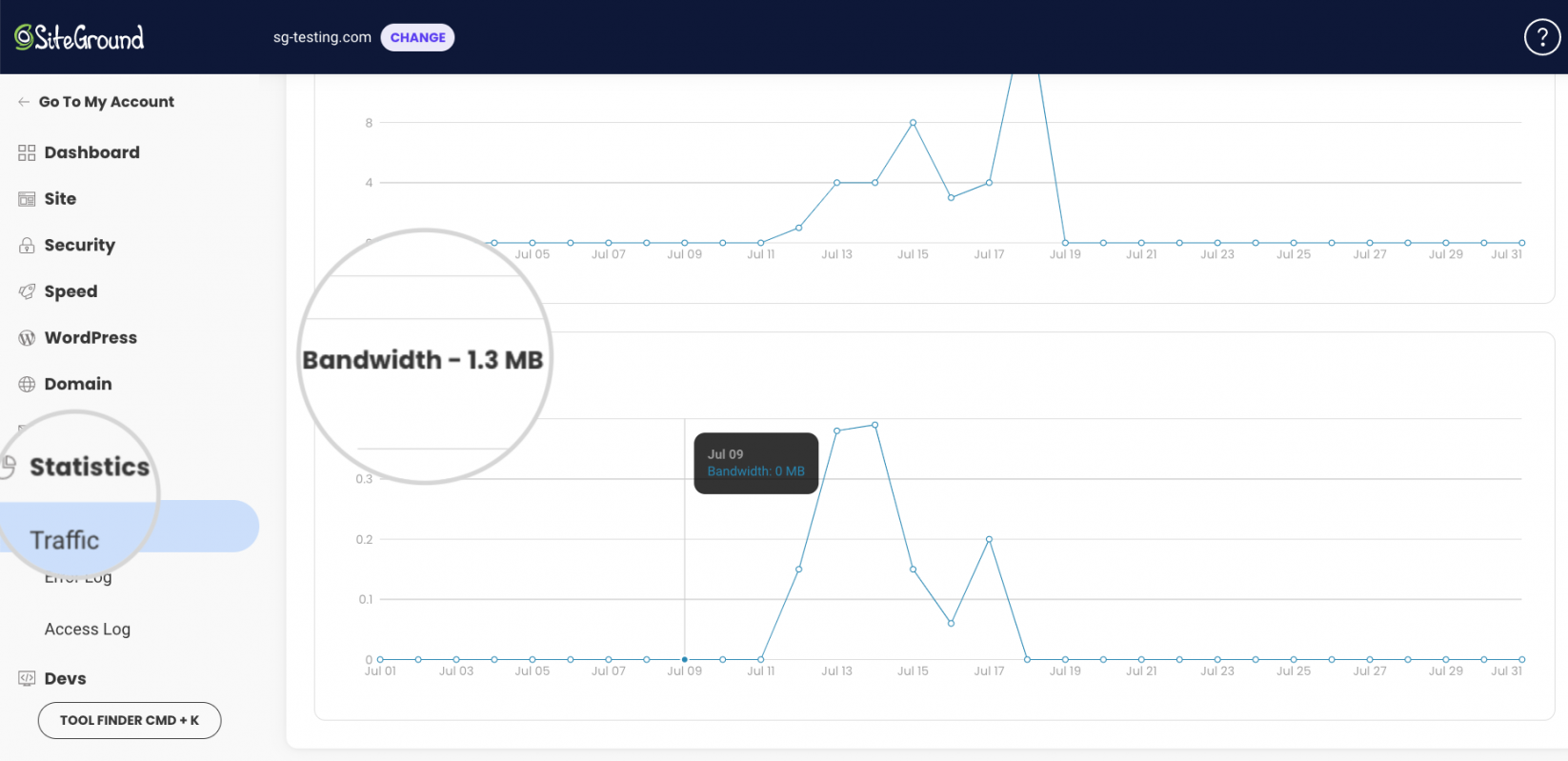 Where can I see my bandwidth usage