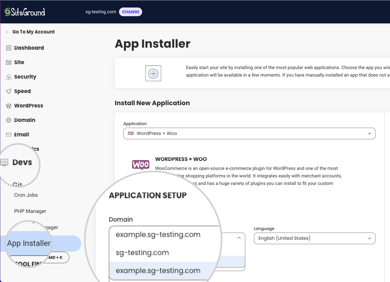 How to create a site on a subdomain