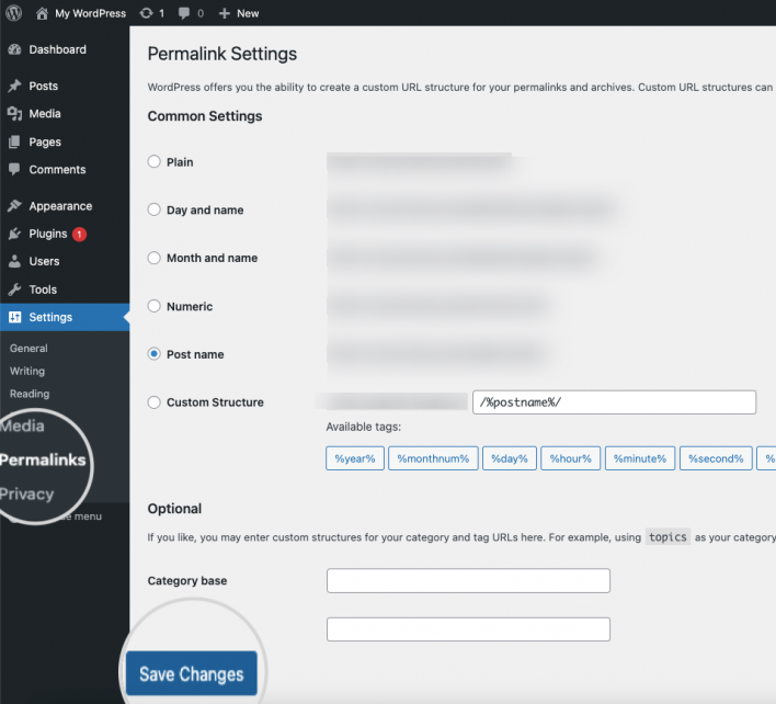 Regenerate .htaccess - Reset the permalinks for WordPress