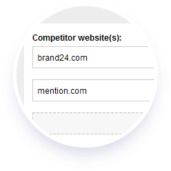 Enter competitor websites for keyword research