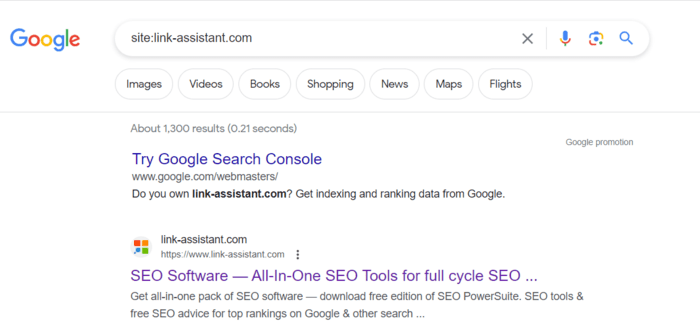 Site search example