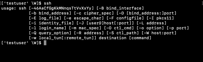 Test if your local device has SSH installed.