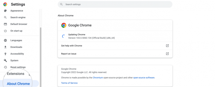 Update Chrome